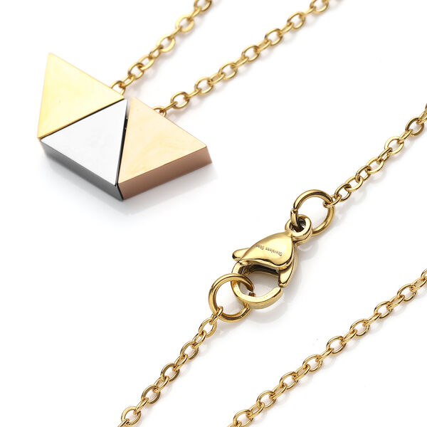 2er - Set wei&szlig;e Kristall-Ohrringe und Halskette, ca. 50 cm 316L Edelstahl dreifarbig image number 4