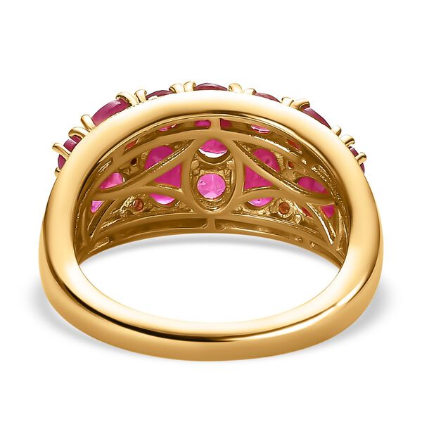 Afrikanischer Rubin und Zirkon-Cluster-Ring - 4,30 ct. image number 6