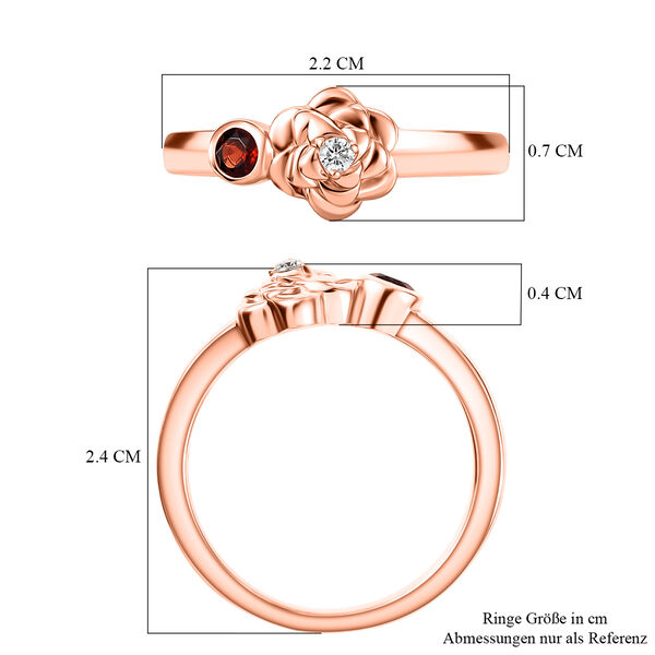EverTrue Mosambik Granat und Moissanit Ring - 0,20 ct. image number 6