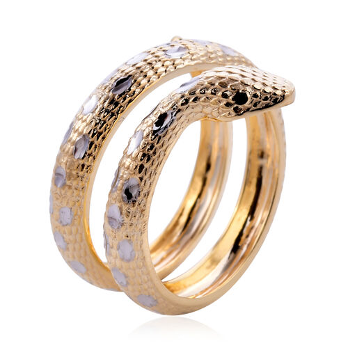 Italienische Schlangen Ring 375 Gelbgold und weißgold ca. 4,01g image number 1