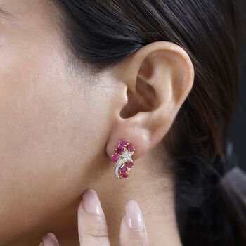 GP Celestial Dream Kollektion- afrikanische Rubin, Zirkon und Saphir-Ohrringe - 4,07 ct.