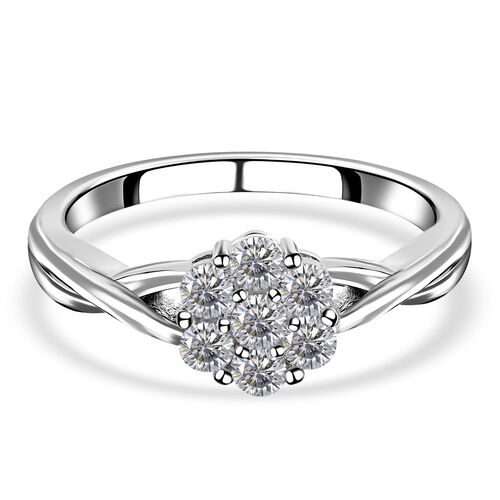 Lustro Stella - Weißer Zirkonia Ring, 925 Silber platiniert (Größe 17.00) ca. 3,65 ct image number 0