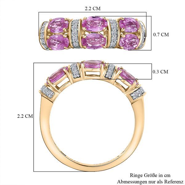 LUXURIANT DIAMOND- AAA Rosa Saphir und Labor Diamant Ring in 375 Gold - 1,85 ct. image number 7