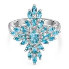 AA Lagunen Apatit Ring 925 Silber rhodiniert (Größe 21.00) ca. 2,62 ct