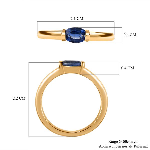 Kyanit Ring 925 Silber vergoldet (Gr&ouml;&szlig;e 17.00) ca. 0,58 ct image number 7