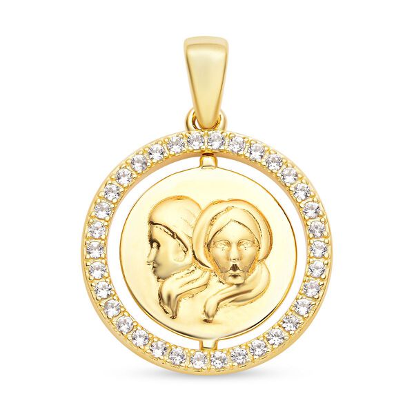 Wei&szlig;er Zirkon Zwilling-Anh&auml;nger - 0,64 ct.