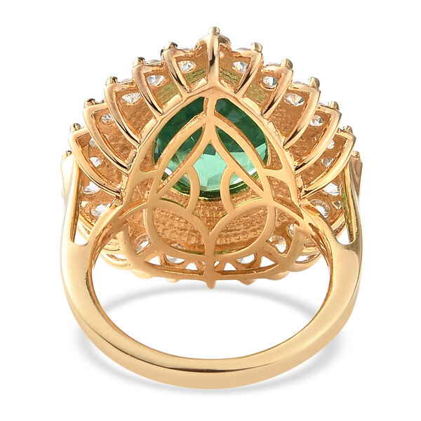 Pfau Triplett Quarz und Zirkon Ring 925 Silber Gelbgold Vermeil  ca. 7,72 ct image number 6