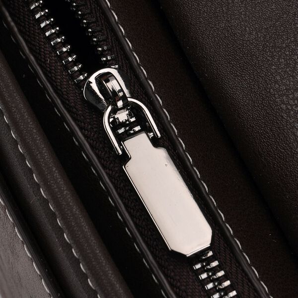 "PU Embroidered crossbody bag Color:Brown Size:22*8*16 cm   Wall: PU Lining: Polyester Exterior:zipped-2.pocket-1 Interior: zipped-1,slid-1" image number 6