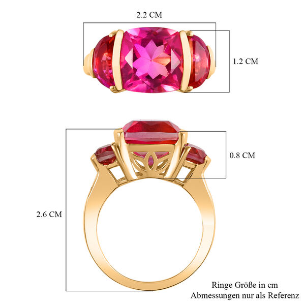 Sunset Triplett Quarz und Zirkon Ring - 7,25 ct. image number 7