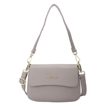 SENCILLEZ - 100% echte Leder Umh&auml;ngetasche f&uuml;r Damen, Gr&ouml;&szlig;e 22x6x14 cm, Hellgrau