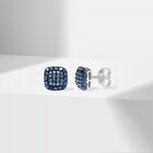 Blaue Diamant Ohrringe, 925 Silber platiniert, ca. 0.33 ct image number 1