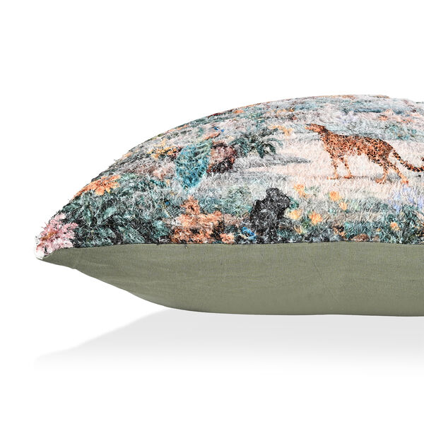 poly cortton woven digital flower printed rubbed cushion cover Size-45x45 cms Color- Multi image number 5