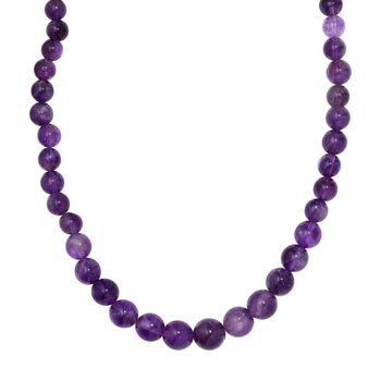 Afrikanischer Amethyst Halskette ca. 50 cm Messing rhodiniert ca. 191.00 ct