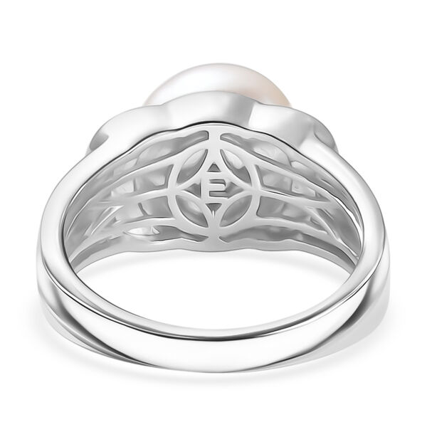 EverTrue S&uuml;&szlig;wasser Perle und Zirkon Ring in Silberton image number 6