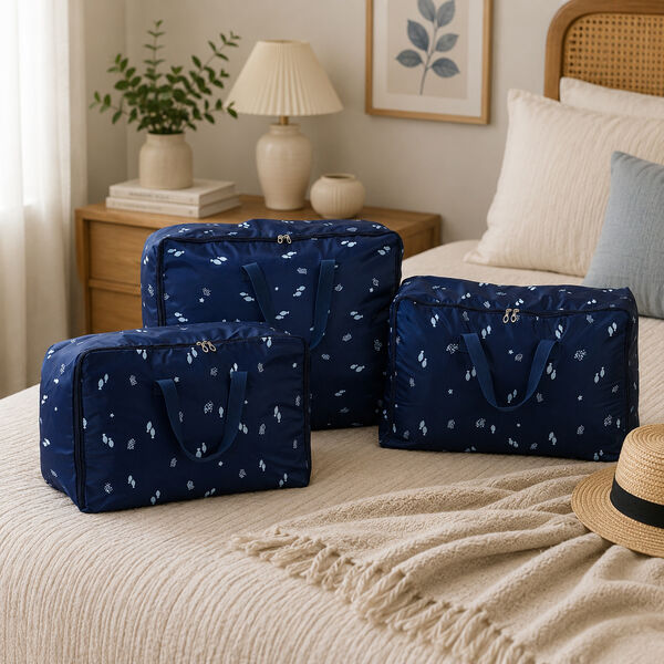 LIVMORE 3er-Set Aufbewahrungstaschen aus 210D-Oxford-Gewebe, Blau image number 1