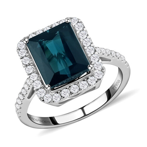 RHAPSODY AAAA Indicolith und Diamant-Ring, VS E-F, 950 Platin (Größe 17.00) ca. 3,70 ct image number 0