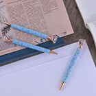 3er-Set Kristallkugelschreiber leuchtender Stift -Blau mit Ersatztinte, Blau image number 2