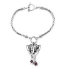 Royal Bali Kollektion - Rubin-Armband, Fissure gefüllt, 19 cm, mit Schmetterling Charme, 925 Silber ca. 2.40 ct image number 2