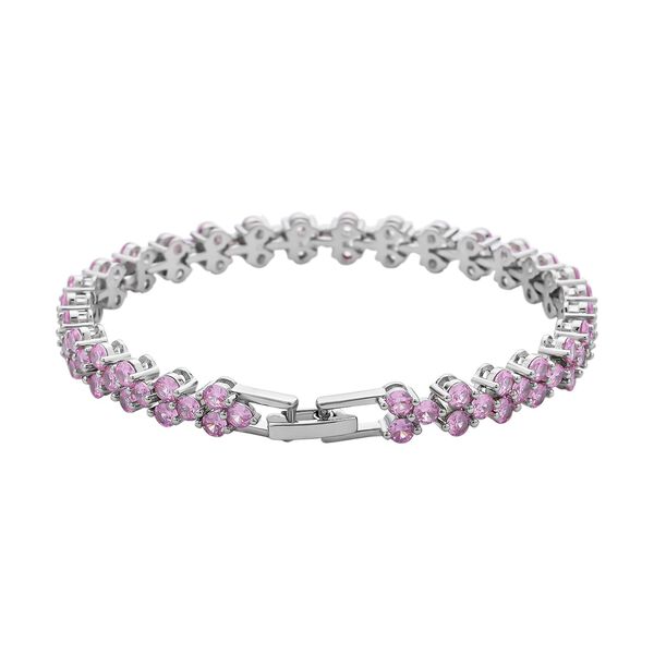 Rosa Zirkonia Armband, ca. 19 cm, Messing ca. 16,40 ct image number 3