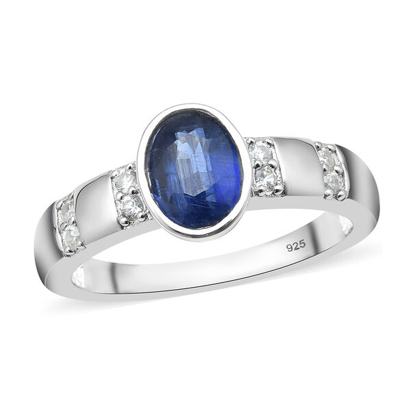 Kyanit und Zirkon Ring 925 Silber rhodiniert  ca. 1,80 ct image number 5