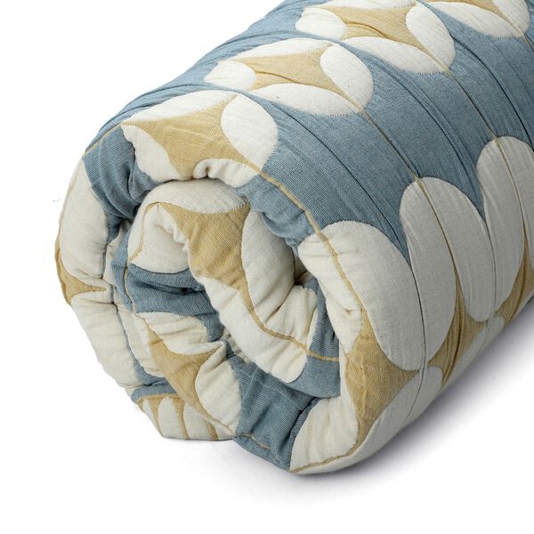 Luxus Jacquard Decke, fein gemustert, 2200 g Poly F&uuml;llung, 200 x 230 cm, Blau Wei&szlig; image number 6