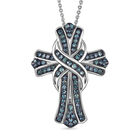 LUXURIANT DIAMOND - Lab Grown Blauer Diamant VS Schmuckset ca. 50 cm 925 Silber rhodiniert ca. 0,51 ct.