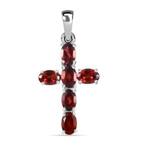 Roter Granat Kreuz-Anhänger - 3,05 ct.