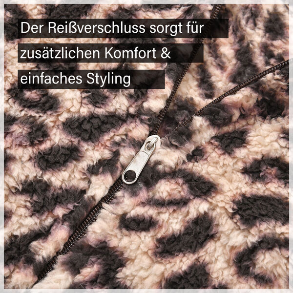Hoodie mit Kapuze im Leopardenmuster, Braun image number 8