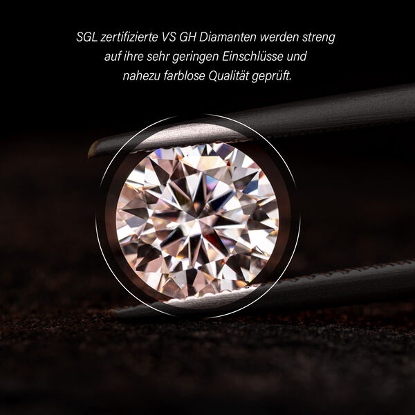 SGL zertifizierte VS-GH  Diamant-Ohrringe in 950 Platin - 0,50 ct. image number 3