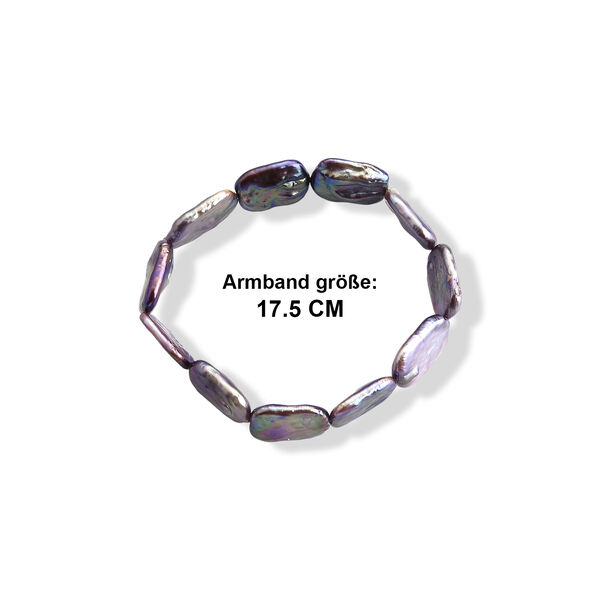 Lila Keshi Perle Armband 18 cm image number 3