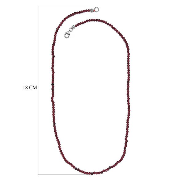 Rhodolith Granat Halskette, ca. 45 cm, 925 Silber ca. 40,70 ct image number 6