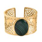 Malachit Armreif ca. 19 cm Messing  ca. 96.95 ct