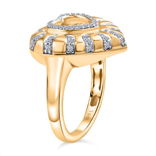 Lab Grown Diamant SI Ring 925 Silber 750 Gelbgold Vermeil (Größe 18.00) ca. 0,36 ct image number 5