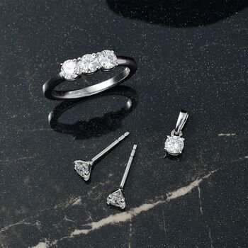 Moissanit Schmuckset, 925 Silber rhodiniert - 1,44 ct.