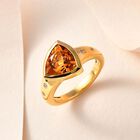 AA Serra Gaucha Citrin, Weißer Zirkon Ring, 925 Silber Gelbgold Vermeil, (Größe 17.00) ca. 2.26 ct image number 1