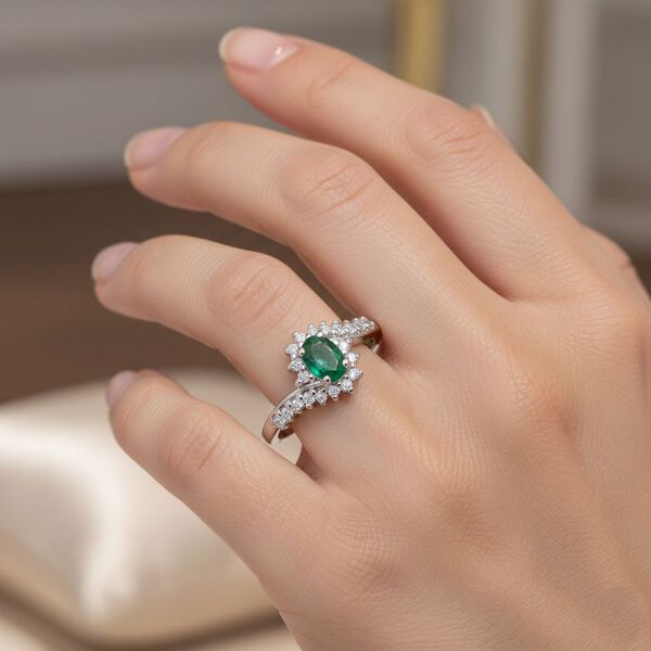 D'Joy Socoto Smaragd und Zirkon Ring - 1 ct. image number 2