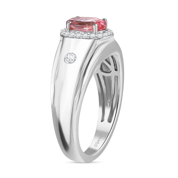 D'Joy AA Blush Turmalin, Moissanit Ring 925 Silber rhodiniert (Größe 18.00) ca. 1,03 ct image number 4