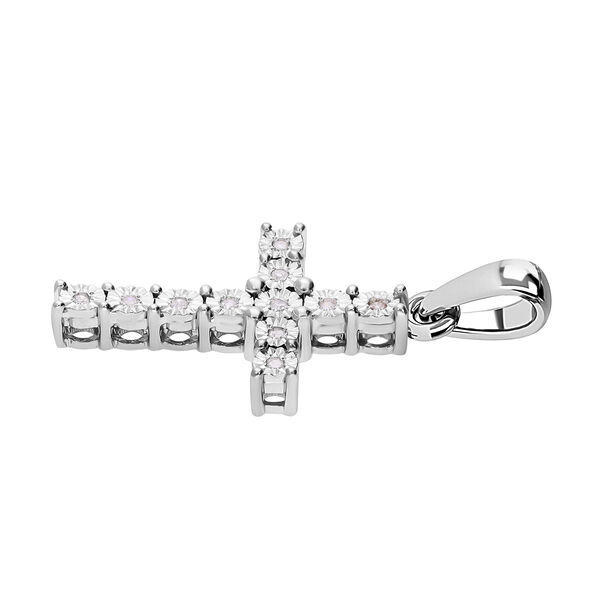 Wei&szlig;er Diamant P Kreuz-Anh&auml;nger, ca. 0.05 ct image number 2