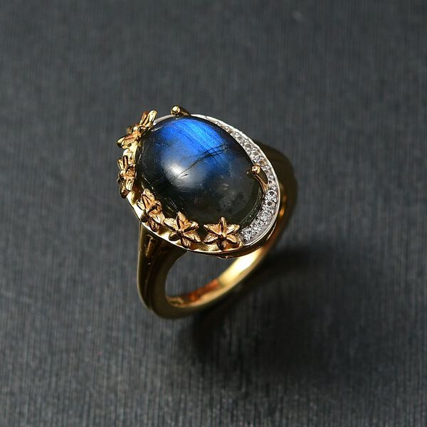 EverTrue AAA Labradorit und Zirkon Ring - 7,32 ct. image number 2