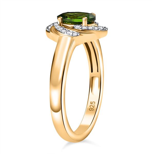Natürlicher Chromdiopsid und Zirkon-Ring - 0,99 ct. image number 5