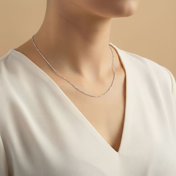 Singapur 925 Silber rhodiniert Kette ca. 45 cm image number 3