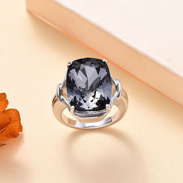 J Francis gefertigt mit SWAROVSKI- Silberner Nacht-Swarovski-Kristall-Ring image number 2