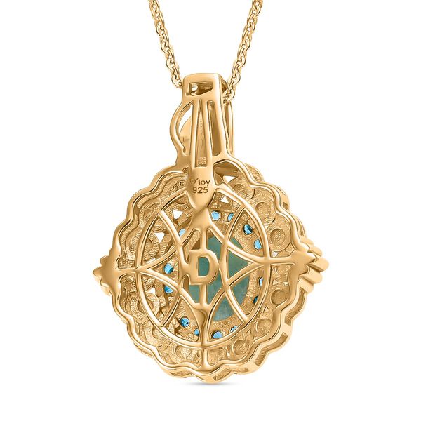 D'Joy Larimar, S&uuml;&szlig;wasser Perle und Neon Apatit Anh&auml;nger mit 50cm Kette image number 5