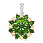 Natürlicher Chromdiopsid Anhänger 925 Silber rhodiniert ca. 2,99 ct.