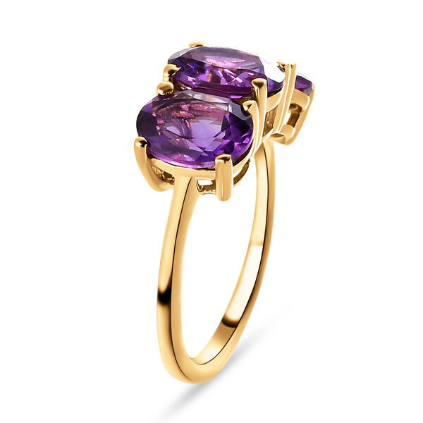 2er-Set afrikanischer Amethyst-Ring und Anhänger, 925 Silber vergoldet ca. 4,64 ct image number 6