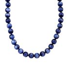 Blaues Katzenauge Halskette, Simuliert, ca. 45cm mit 5cm extender, Edelstahl, ca. 340.00 ct
