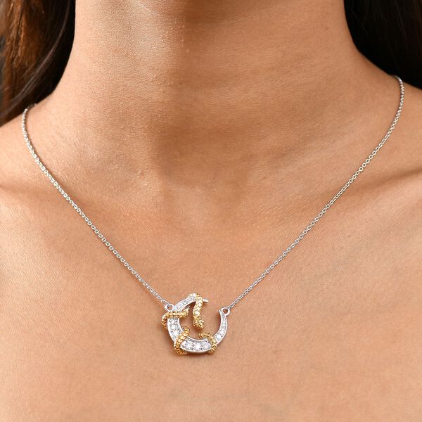 Zweifarbige Moissanit Halskette, 45 cm - 0,49 ct. image number 2