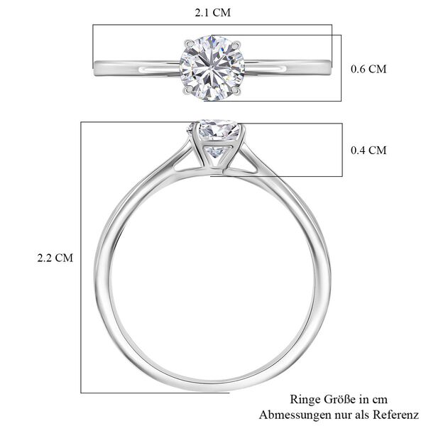 Moissanit Ring, 925 Silber rhodiniert - 0,46 ct. image number 6