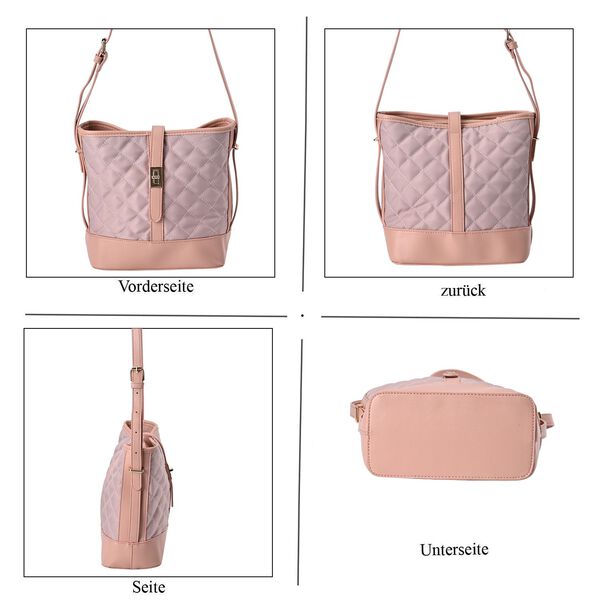 Gesteppte Umhängetasche, Karomuster, beige image number 4