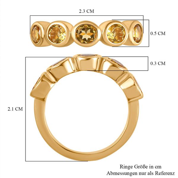 AA Premium Brasilianischer Heliodor Ring, 925 Silber, 750 Gelbgold Vermeil (Gr&ouml;&szlig;e 19.00), ca. 1.20 ct image number 7